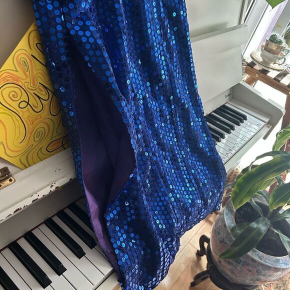 Night Moves Strapless Royal Blue Sequin Dress 9/10 - Picture 16 of 16